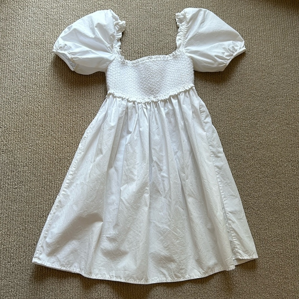 aritzia sunday best hadley poplin babydoll white dress